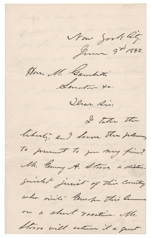 Lot 59 U. S. Grant Autograph Letter Signed to French Leader Leon Gambetta, Praising Him as 