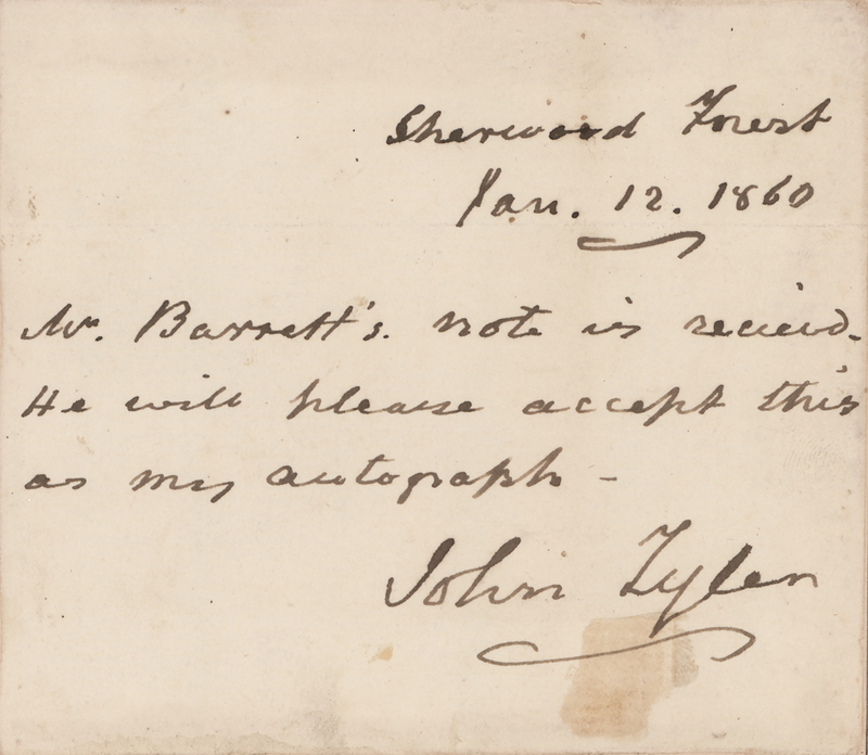 Lot 123 John Tyler Autograph Letter Signed