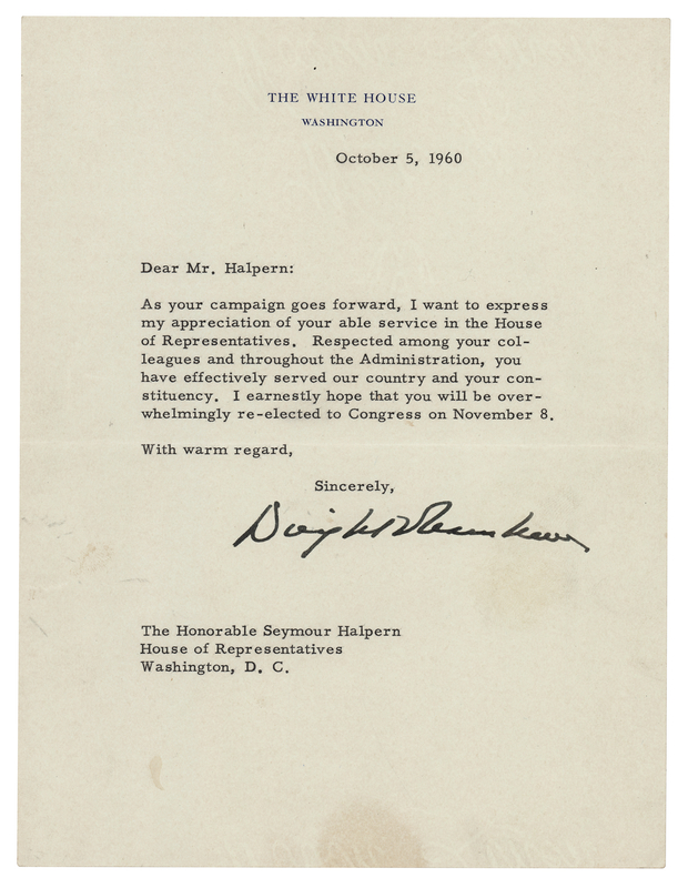 Lot 52 Dwight D. Eisenhower Typed Letter Signed as President: 