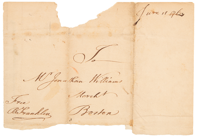 Lot 134 Benjamin Franklin Signed Free Frank (1763)