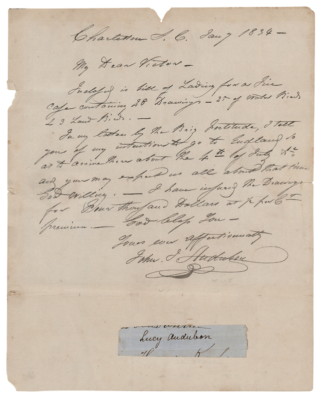 Lot 432 John J. Audubon Autograph Letter Signed, Sending 
