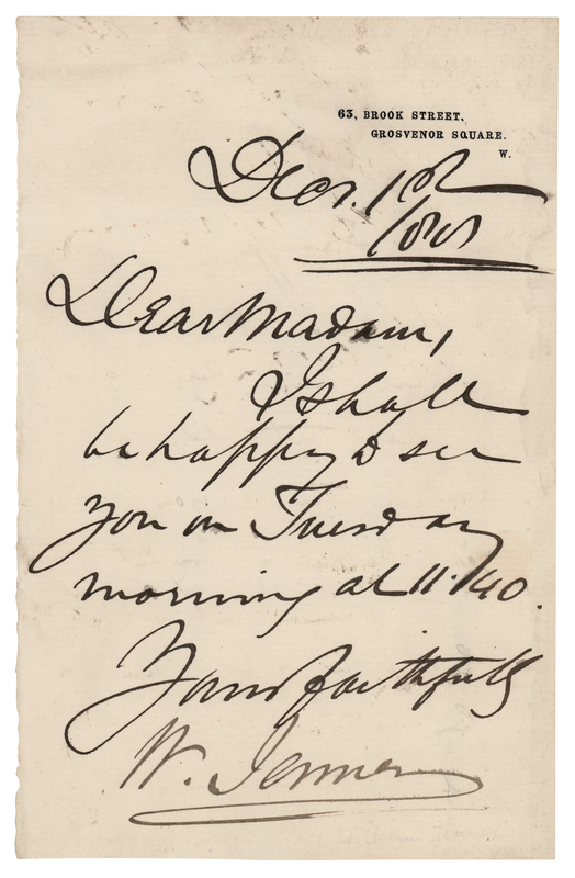 Lot 221 William Jenner Autograph Letter Signed
