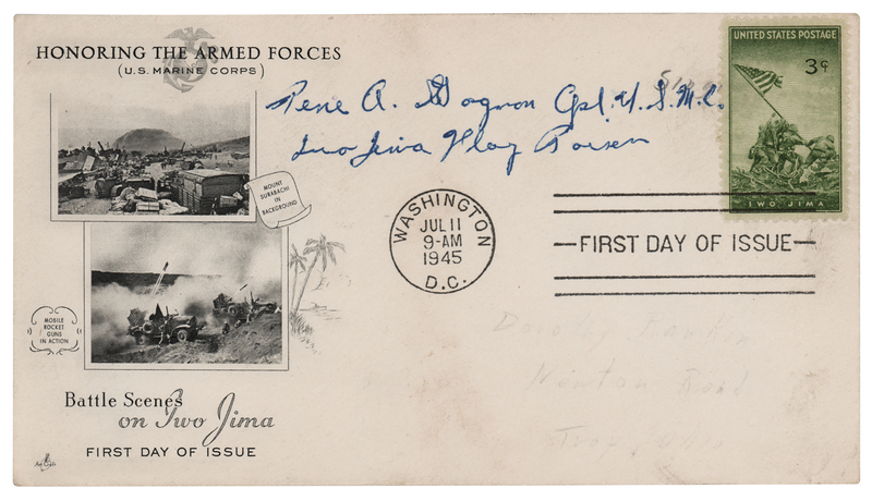 Lot 343 Iwo Jima: Rene Gagnon Signed First Day Cover