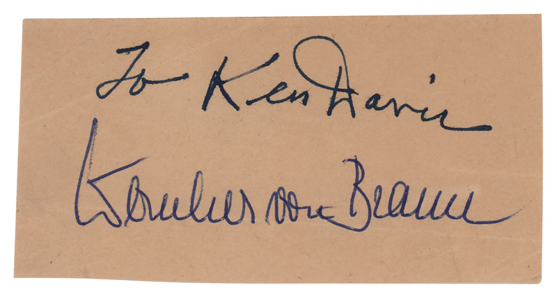 Lot 431 Wernher von Braun Signature