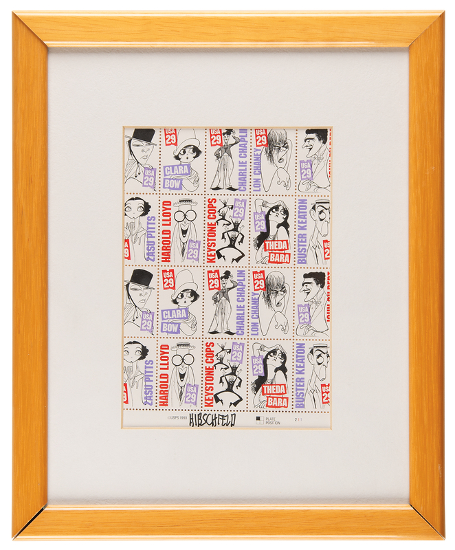 Lot 444 Al Hirschfeld Signed Stamp Block