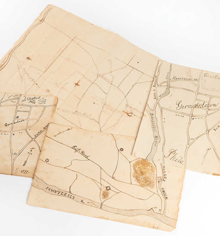 Lot 275 Revolutionary War (4) Hand-Drawn Maps