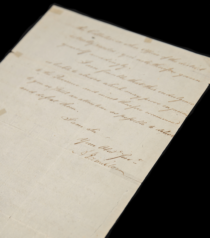 Lot 141 Alexander Hamilton Letter Signed as Treasury Secretary on Customs Collection