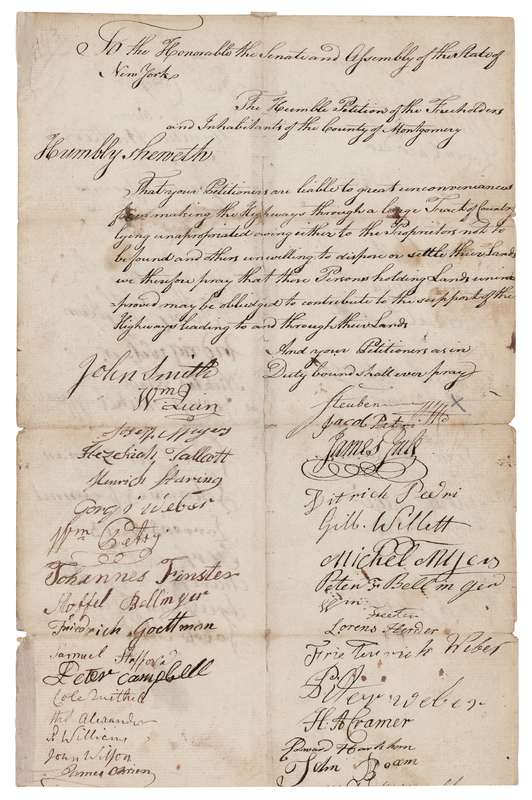 Lot 374 Friedrich von Steuben Signed Petition to the New York Legislature