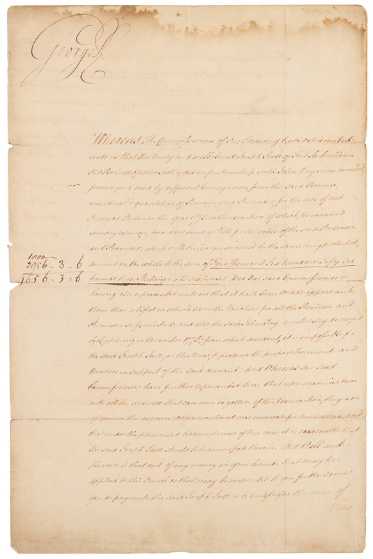 Lot 153 King George III Revolutionary War-Dated Document Signed, Ordering Payment for 