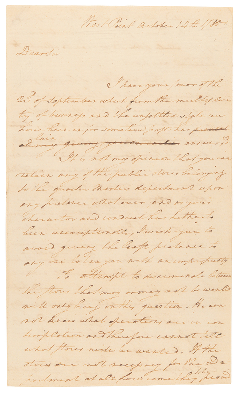 Lot 271 Nathanael Greene Revolutionary War-Dated Autograph Letter Signed (1780): 