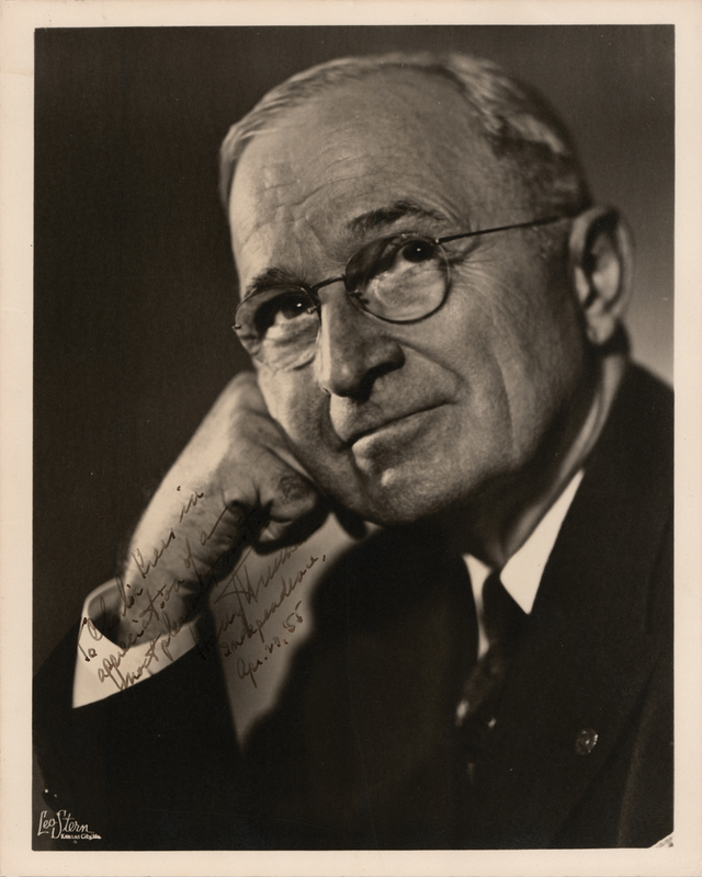 Lot 116 Harry S. Truman Signed Photograph