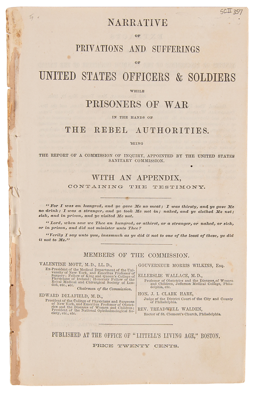 Lot 336 Civil War: United States Sanitary Commission Report: 
