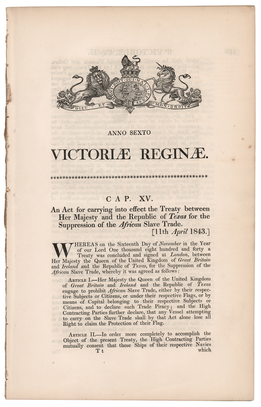 Lot 248 Queen Victoria Anti-Slavery Pamphlet (1843): 