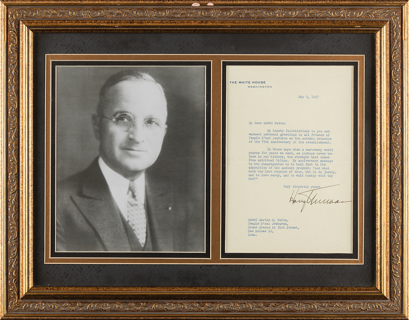 Lot 114 Harry S. Truman Typed Letter Signed as President