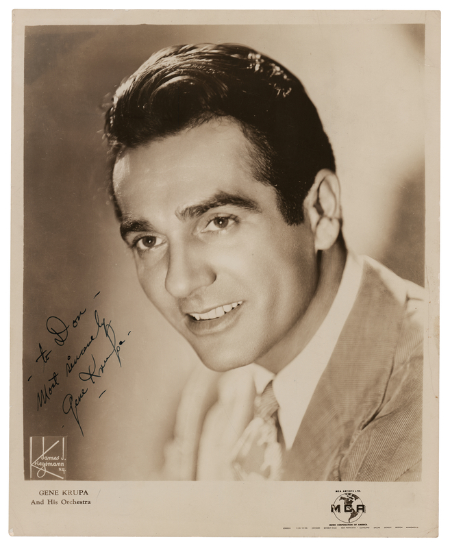 Lot 525 Gene Krupa Signed Photograph