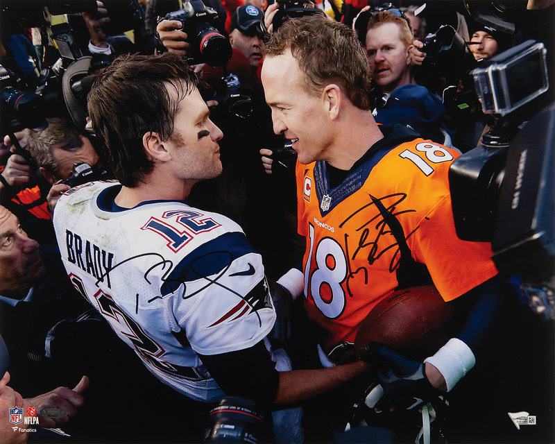 Lot 784 Tom Brady and Peyton Manning Signed Oversized Photograph