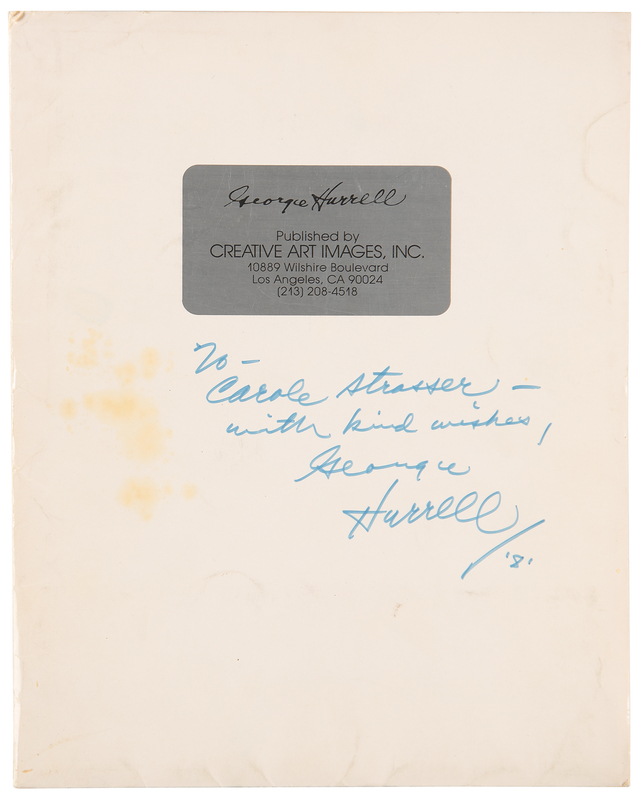 Lot 706 George Hurrell Signed Press Kit with (15) Photographs