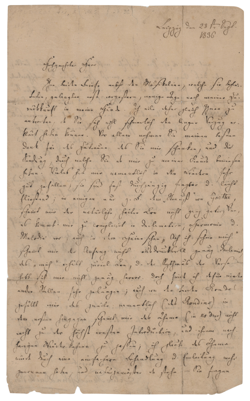 Lot 482 Felix Mendelssohn-Bartholdy Autograph Letter Signed to a Young Composer - 
