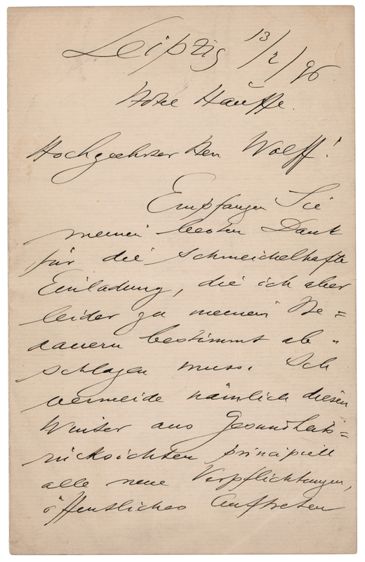 Lot 509 Edvard Grieg Autograph Letter Signed
