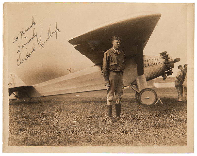 Lot 382 Charles Lindbergh Signed Photograph of the 'Spirit of St. Louis'