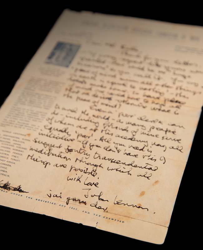 Lot 493 Beatles: John Lennon Autograph Letter Signed on 'Peace of Mind