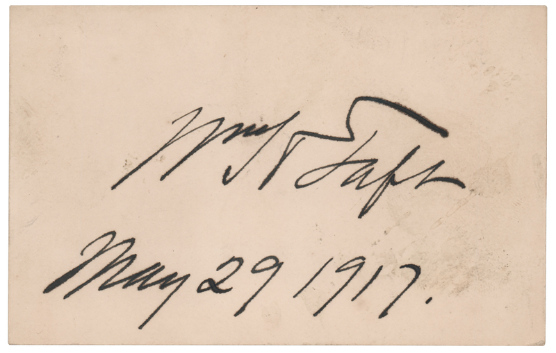 Lot 113 William H. Taft Signature