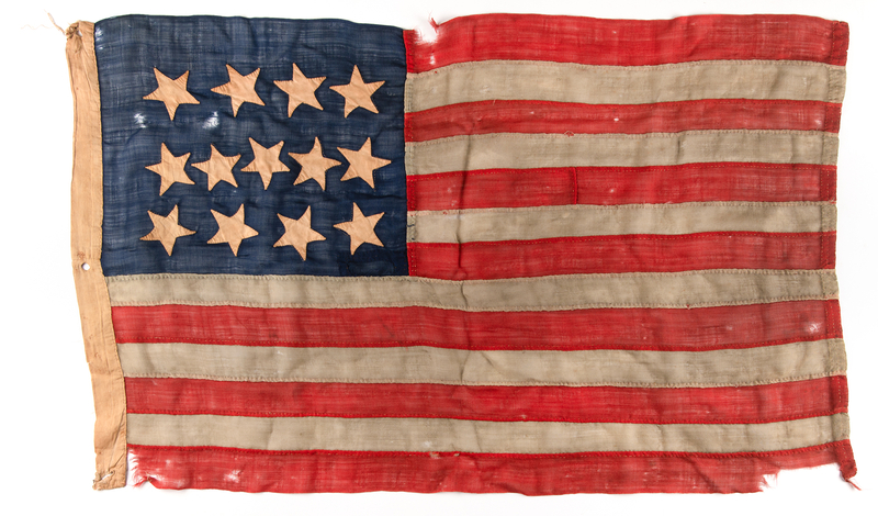 Lot 305 13 Star American Flag Small Boat Ensign, 19th Century