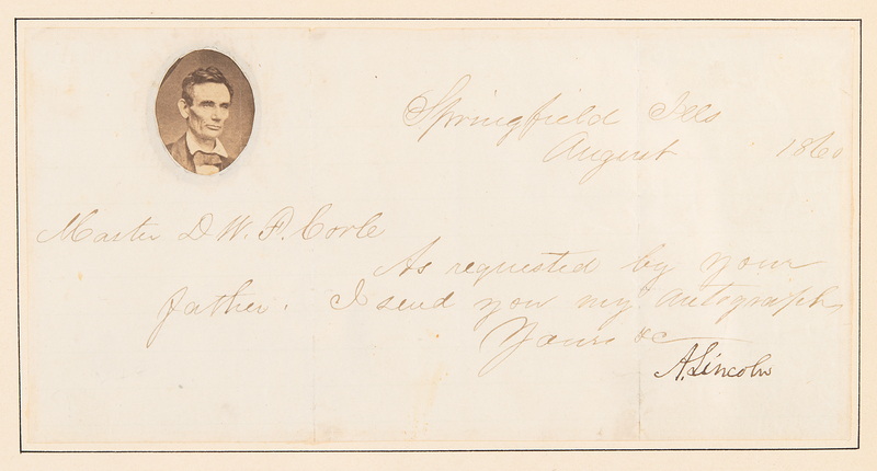 Lot 23 Abraham Lincoln Letter Signed as the Republican Presidential Nominee (1860)