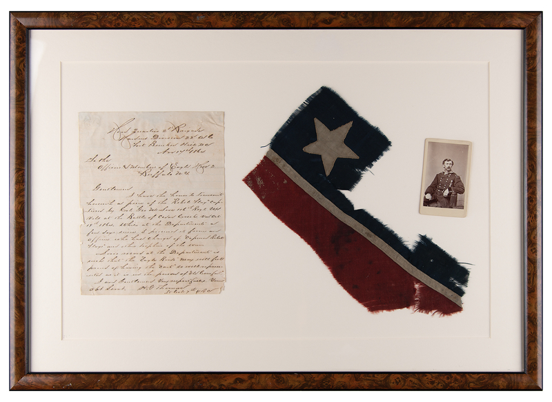 Lot 314 Civil War: Battle of Cedar Creek Confederate Battle Flag Relic - Only Known Example