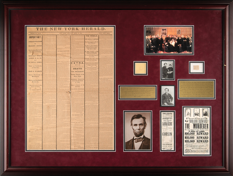 Lot 28 Abraham Lincoln: Hair Strands and Towel Used to Staunch the Flow of Blood at Ford's Theater