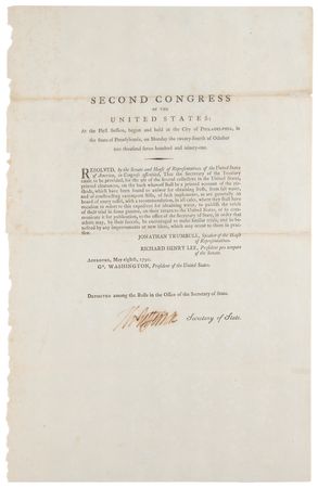 Lot #16 Thomas Jefferson Document Signed as Secretary of State, Promoting Desalination of Sea Water for American Ships - Image 1