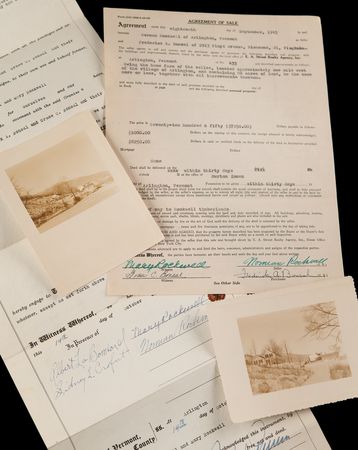 Lot #436 Norman Rockwell (2) Documents Signed for the Sale of His Vermont Farmhouse - Image 1