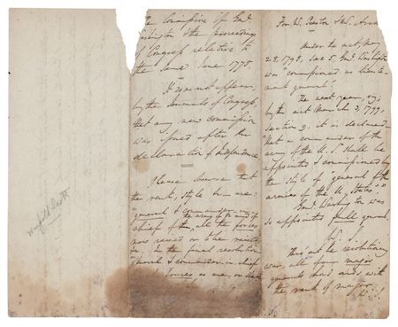 Lot #369 Winfield Scott: Autograph Manuscript Signed, Copying Extracts on George Washington's Rank and Appointment as Commander in Chief - Image 3
