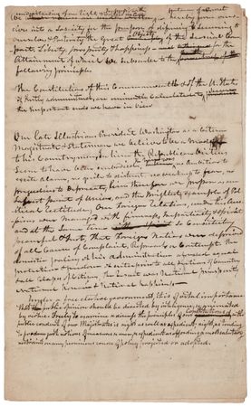 Lot #6 [George Washington] Washington Benevolent Society Constitution Manuscript Draft: 