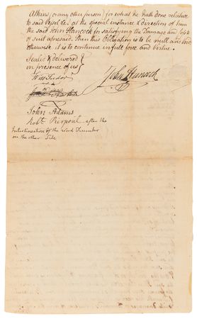 Lot #137 John Hancock and John Adams Rare Dual-Signed Legal Maritime Document (December 19, 1771) - Dated a Year After the Boston Massacre and Before the Coming Boston Tea Party - Image 3