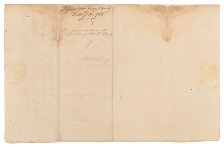 Lot #131 Samuel Adams War-Dated Document Signed as President of the Massachusetts Senate (February 18, 1783) - Endorsing a Resolution Sent to Governor John Hancock - Image 4