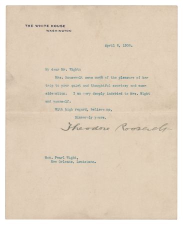 Lot #110 Theodore and Edith Roosevelt (2) Letters Signed as President and First Lady - Image 2
