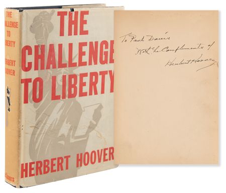 Lot #69 Herbert Hoover Signed Book - The Challenge to Liberty - Image 1