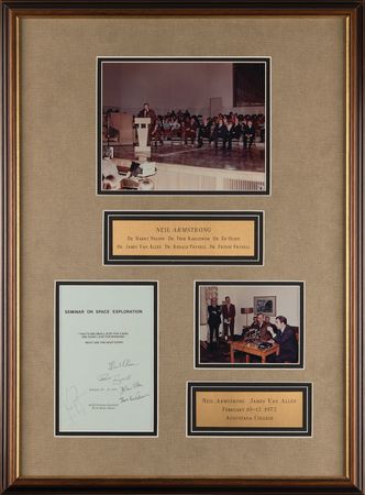 Lot #398 Neil Armstrong and James Van Allen Signed 1972 ?Seminar on Space Exploration? Program - Image 1