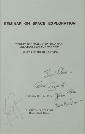 Lot #398 Neil Armstrong and James Van Allen Signed 1972 ?Seminar on Space Exploration? Program - Image 2