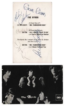 Lot #551 The Byrds Signed Promotional Card - Image 1