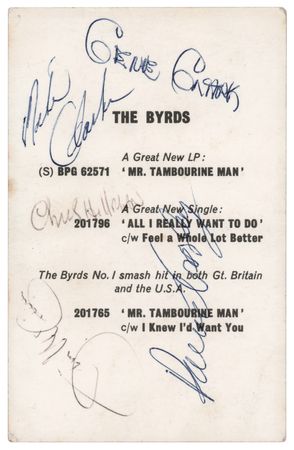 Lot #551 The Byrds Signed Promotional Card - Image 2