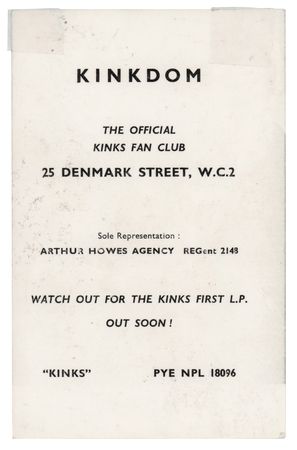 Lot #580 The Kinks Signed Fan Club Promotional Card - Image 3