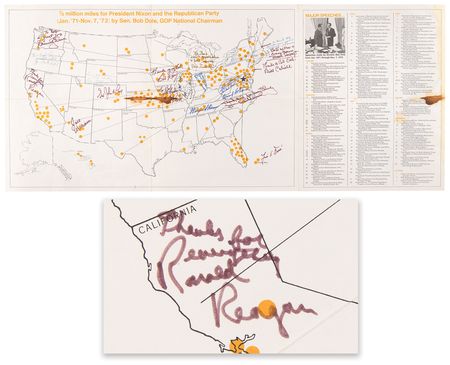 Lot #100 Ronald Reagan Signed 1972 President Nixon Campaign Mailer - From the Personal Collection of Senator Bob Dole - Image 1