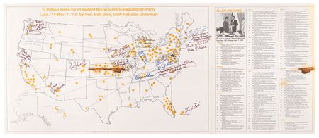 Lot #100 Ronald Reagan Signed 1972 President Nixon Campaign Mailer - From the Personal Collection of Senator Bob Dole - Image 2