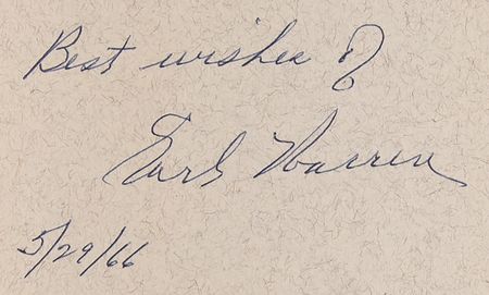 Lot #263 Earl Warren Signed Book - The Public Papers of Chief Justice Earl Warren - Image 2