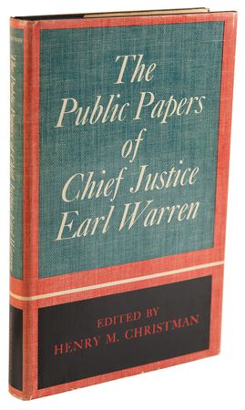 Lot #263 Earl Warren Signed Book - The Public Papers of Chief Justice Earl Warren - Image 3