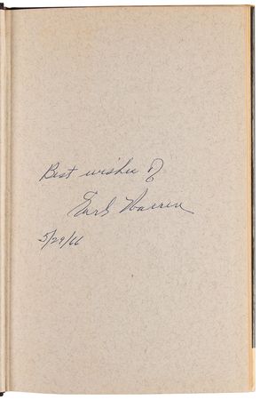 Lot #263 Earl Warren Signed Book - The Public Papers of Chief Justice Earl Warren - Image 4