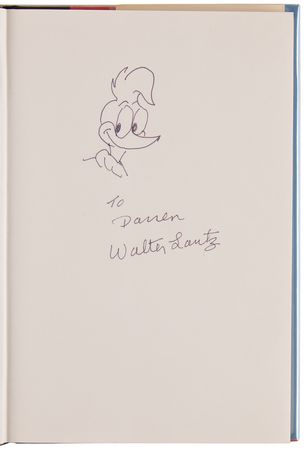 Lot #457 Walter Lantz Signed Sketch in Book - The Walter Lantz Story - Image 4