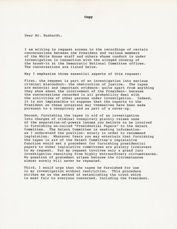 Lot #197 Archibald Cox Signed Souvenir Typescript and Typed Note Signed - Image 2